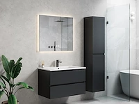1 x 80cm badkamermeubelset - kleur: zwart eik - afbeelding 1 van  3