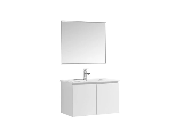 1 x 80cm badkamermeubelset mdf - kleur: mat wit - afbeelding 2 van  7