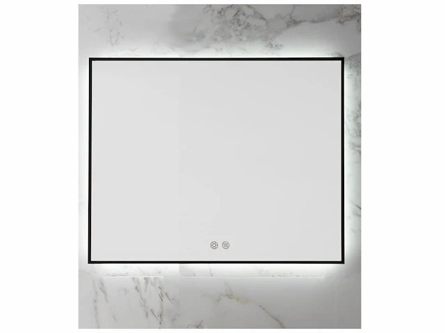 1 x 80cm led spiegel met zwart frame - afbeelding 2 van  8