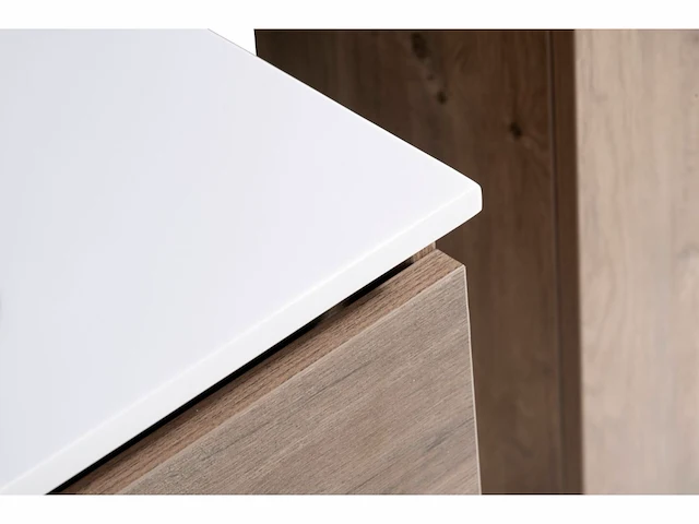 1 x 80cm solid surface wastafel met badkamermeubel - afbeelding 8 van  10