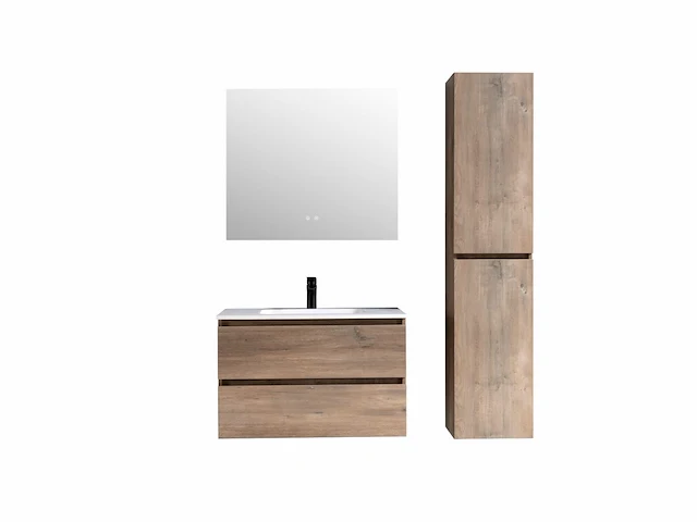 1 x 80cm solid surface wastafel met badkamermeubel - afbeelding 4 van  10