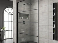 1 x 90x200 line inloopdouche met mat zwart frame - afbeelding 1 van  1