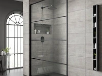 1 x 90x200 line inloopdouche met mat zwart frame - afbeelding 1 van  1