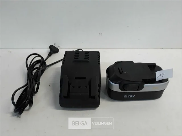 1 x accu 18v 1,7ah + lader voor power plus - afbeelding 1 van  4