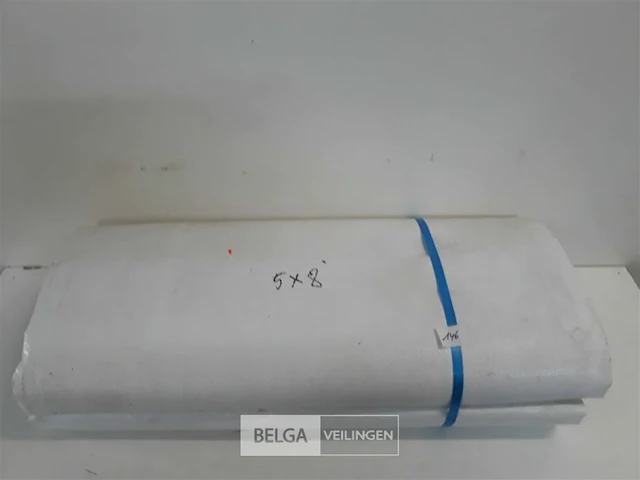 1 x afdekzeil met ogen 100% waterdicht uit tentzeil wit 5x8m - afbeelding 1 van  3