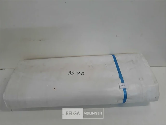 1 x afdekzeil met ogen waterdicht wit 3,5x7m - afbeelding 1 van  3