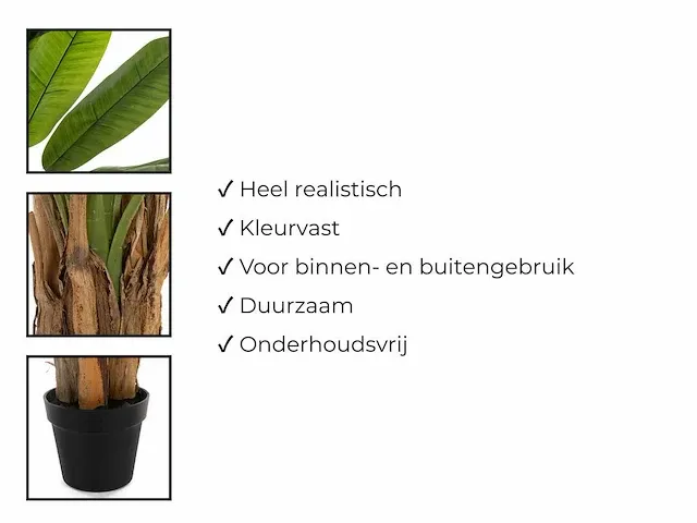 1 x bananenboom - kunstplant - 200 cm - afbeelding 6 van  6