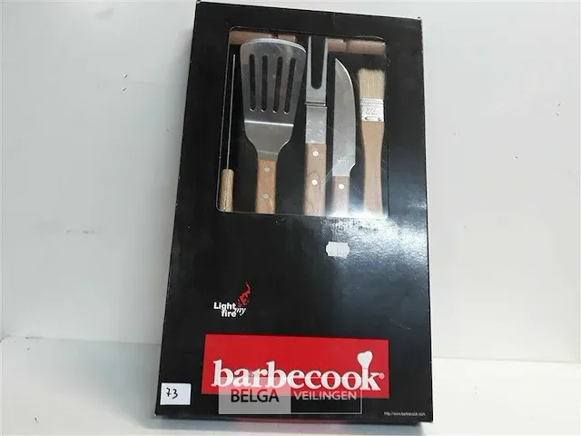 1 x bbq set 11 delig met houten handvat barbecook - afbeelding 1 van  3