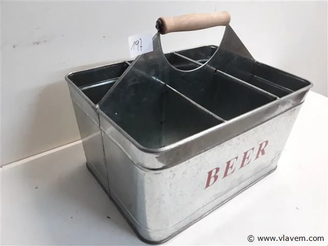 1 x bier draagmand zinc - afbeelding 2 van  2