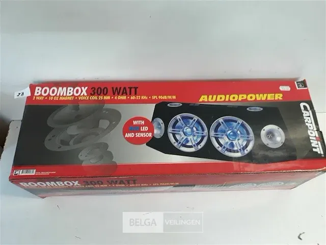 1 x boombox 300w met blauwe led incl aansluiting - afbeelding 1 van  3