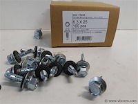 1 x boorschroef zeskant 6,3x25 mm 100 stuks + epdm - afbeelding 2 van  2