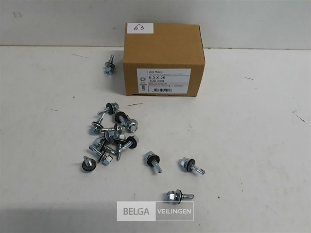 1 x boorschroef zeskant 6,3x25 mm 100 stuks + epdm - afbeelding 2 van  3
