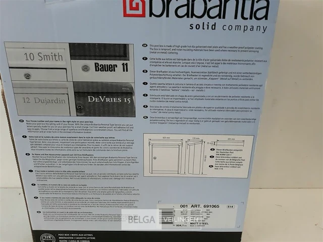 1 x brievenbus brabantia inox - afbeelding 3 van  3