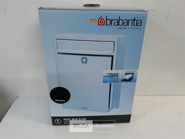 1 x brievenbus brabantia mat zwart - afbeelding 2 van  3