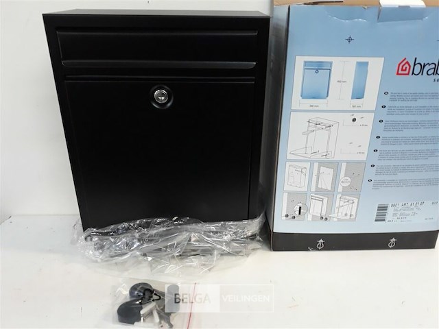 1 x brievenbus brabantia mat zwart - afbeelding 3 van  3