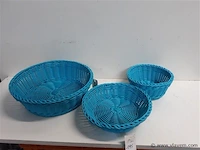 1 x broodmand pvc wicker 3 stuks - afbeelding 1 van  2