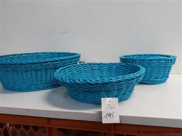 1 x broodmand pvc wicker 3 stuks - afbeelding 2 van  2