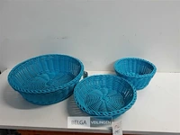 1 x broodmand pvc wicker 3 stuks - afbeelding 1 van  3