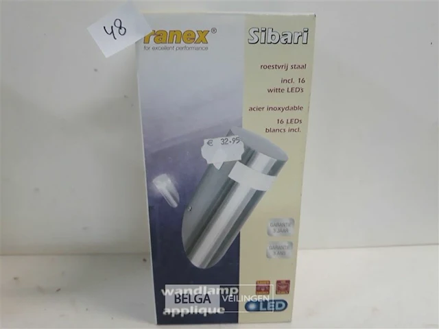 1 x buitenlamp led muurmodel inox - afbeelding 1 van  3