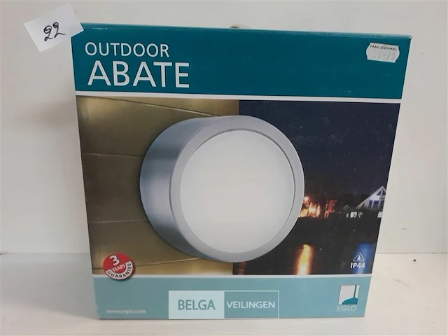 1 x buitenlamp muurmodel rond inox - afbeelding 1 van  3