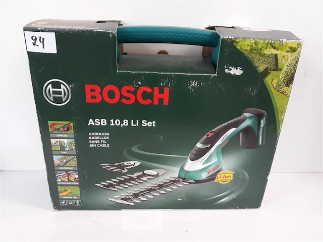 1 x buxusschaar 12 cm abs 10,8 li pvc opbergdoos +vervangmes 20 cm + vervangmes als grasschaar lader 3,5u - afbeelding 1 van  4