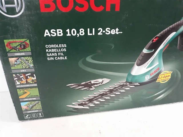 1 x buxusschaar 12 cm abs 10,8 li pvc opbergdoos + vervangmes als grasschaar lader 3,5u - afbeelding 1 van  4