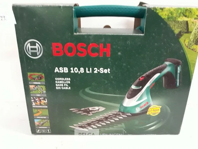 1 x buxusschaar 12 cm abs 10,8 li pvc opbergdoos + vervangmes als grasschaar lader 3,5u - afbeelding 1 van  3