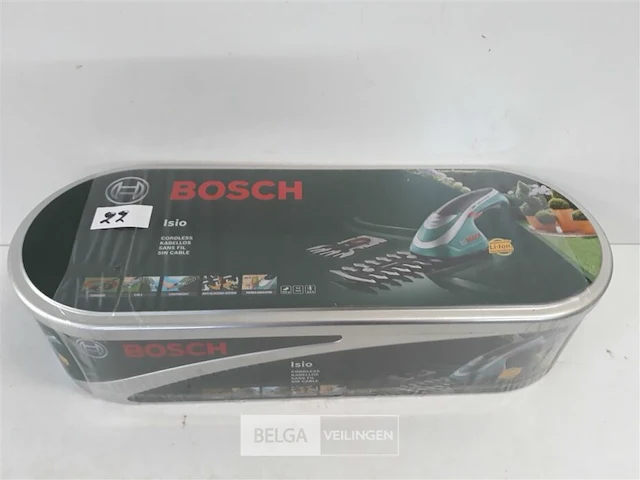 1 x buxusschaar 12 cm isio 3,6v + vervangmes als grasschaar in blikken opbergdoos - afbeelding 1 van  4
