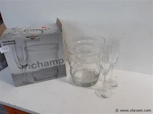 1 x champagneset emmer + 2 glazen - afbeelding 1 van  2