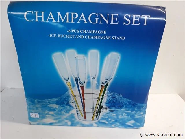 1 x champagneset houder + 6 glazen - afbeelding 1 van  2