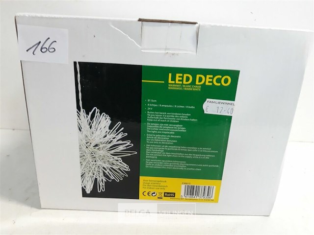 1 x deco 8 led lamp warm wit bal 15 cm - afbeelding 1 van  3
