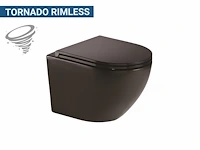 1 x design hangtoilet tornado mat zwart - gesloten onderbodem