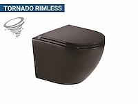 1 x design hangtoilet tornado mat zwart - gesloten onderbodem