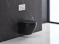 1 x design hangtoilet tornado mat zwart - gesloten onderbodem - afbeelding 2 van  4