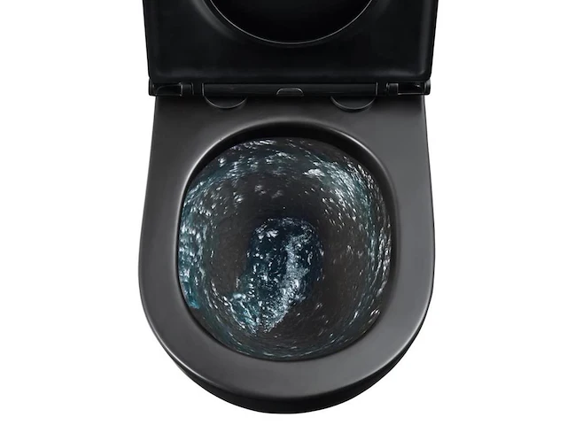 1 x design hangtoilet tornado mat zwart - gesloten onderbodem - afbeelding 3 van  4