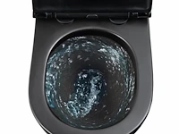 1 x design hangtoilet tornado mat zwart - gesloten onderbodem - afbeelding 3 van  4