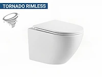 1 x design hangtoilet tornado wit - gesloten onderbodem - afbeelding 1 van  7