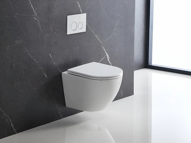 1 x design hangtoilet tornado wit - gesloten onderbodem - afbeelding 2 van  7