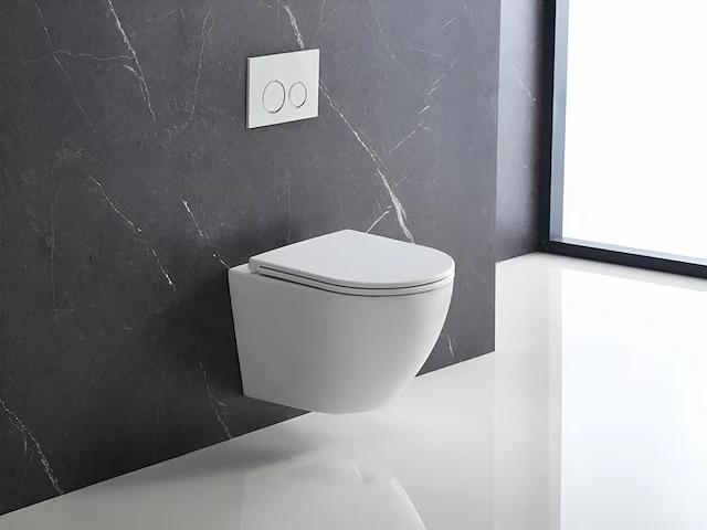 1 x design hangtoilet tornado wit - gesloten onderbodem - afbeelding 2 van  7
