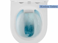 1 x design hangtoilet wit met rimless