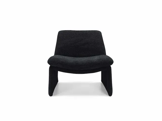 1 x design zetel met ottoman zwart - afbeelding 2 van  3