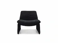 1 x design zetel met ottoman zwart - afbeelding 2 van  3