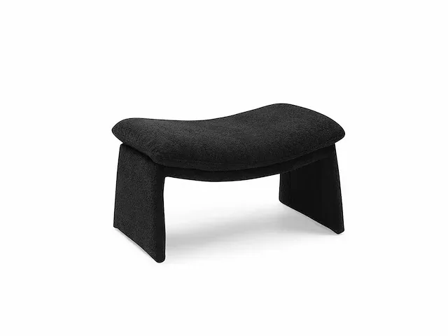 1 x design zetel met ottoman zwart - afbeelding 3 van  3