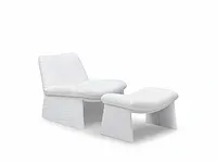 1 x design zetel met ottomane wit - afbeelding 2 van  3
