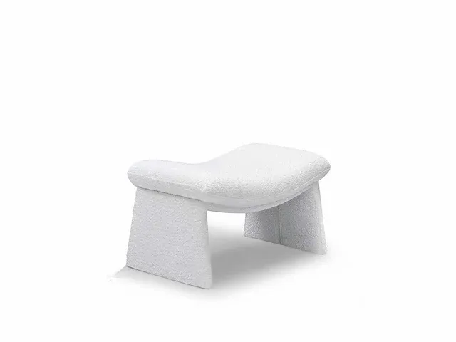 1 x design zetel met ottomane wit - afbeelding 3 van  3