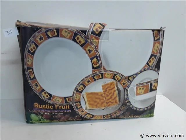1 x dinnerset rustiek fruit - afbeelding 1 van  2