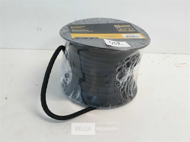 1 x elastiek 6 mm 25 m zwart op rol - afbeelding 3 van  3
