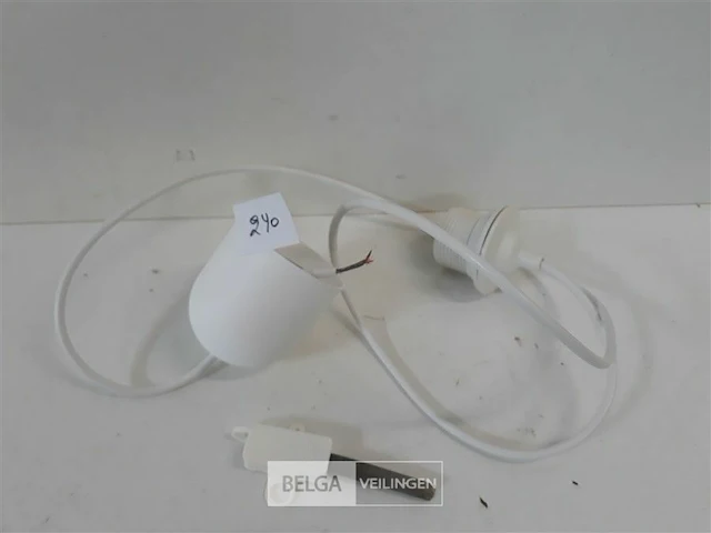 1 x fitting e27 met kabel 120 cm met plafond afdekkap - afbeelding 1 van  3