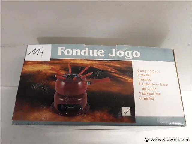 1 x fondue set op gelbrander rood - afbeelding 1 van  2
