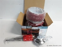 1 x fondue set op gelbrander rood - afbeelding 2 van  2